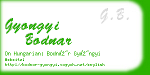 gyongyi bodnar business card